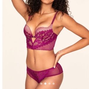NWT - Purple Lace Push Up 2-Piece Set